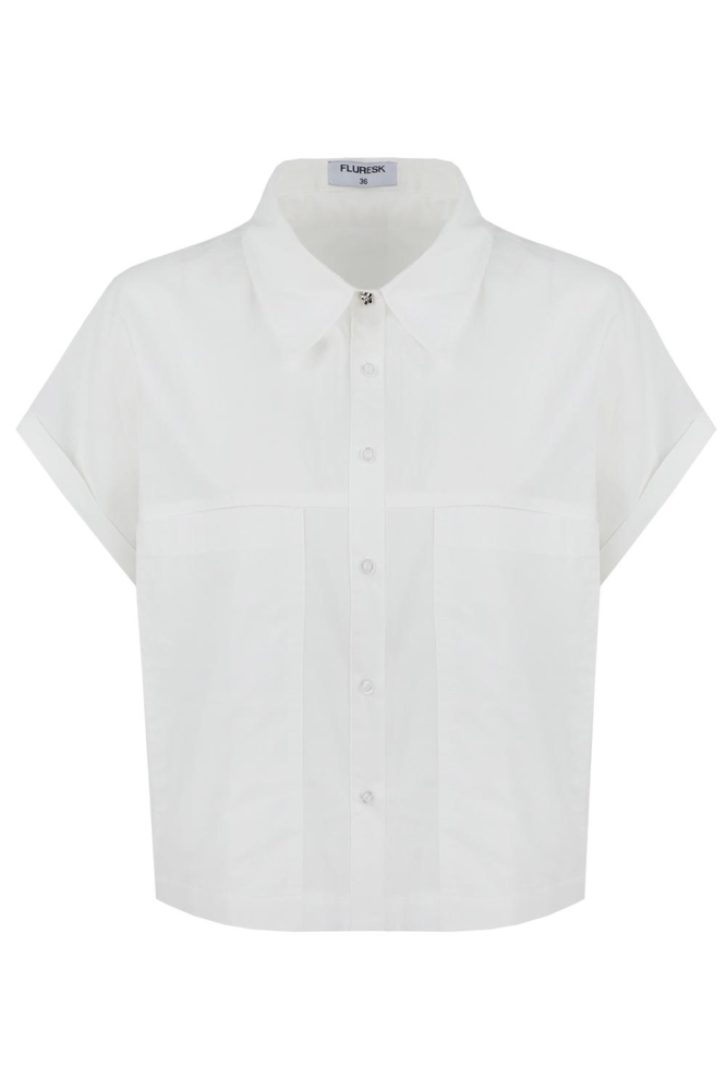 YVETTE BLOUSE 25ZFQF08 011 OFFWHITE